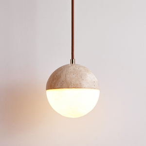 Lampada a Sospensione LED Moderna Piccola, Mini Lampadario a Sospensione per Camera da Letto, Bancone Bar, Caffetteria, Ristorante, in Pietra Travertino <span class=keywords><strong>Gialla</strong></span> - Product Image 2