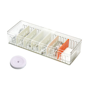 8 grids rectangle transparent desktop data cable storage box with cover