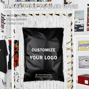 ถุงพลาสติกโพลีเมลเลอร์สีดำสำหรับบรรจุภัณฑ์เสื้อผ้า ผลิตในจีน รับผลิตตามสั่งพร้อมโลโก้ - Product Image 3