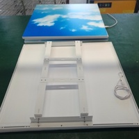 Panneau LED 600x600 36W 24V, lumière plate artistique peinte, ciel bleu nuages blancs, peut être encastré, monté en surface, intégré au plafond