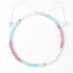 3mm Tiny Round Faceted Natural Gemstone <strong>Beaded</strong> <strong>Bracelet</strong>, Small Mini Durable Adjustable Healing Crystal Gem Stone <strong>Bracelets</strong> - Product Image 4