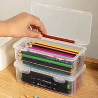 Trousse à crayons transparente grande capacité de la marque ML pour crayons de couleur/crayons gras/feutres de dessin, idéale pour l'école/le bureau