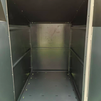 Station de tri des déchets extérieure écologique à 4 compartiments avec couvercle coulissant verrouillable, pédale métallique, grand bac de recyclage