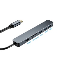 Hub USB C 7 en 1 Type C vers HDTV 4K VGA 3 USB 3.0 Lecteur de carte SD TF Station d'accueil pour macbook