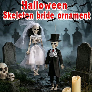 Decoración de Halloween: Esqueleto Colgante de Novios, Figura de Calavera, Accesorio Espeluznante para Interiores, Exteriores, Jardín, Hogar y Fiestas - Product Image 1