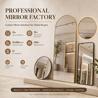 Miroir mural rond moderne en MDF poli à la main avec cadre imitation bois, couleur personnalisable, papier peint floral style cottage, pour chambre à coucher et coiffeuse