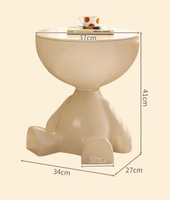 Table d'appoint de pied de dessin animé créatif Table d'appoint moderne pour salon petit espace chambre table de chevet canapé Table d'angle Mobile