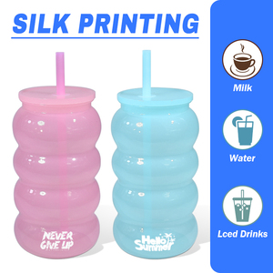 Botella de agua transparente de 16 oz <span class=keywords><strong>con</strong></span> tapa y pajita, diseño de <span class=keywords><strong>gusano</strong></span>/caterpillar, para exteriores, <span class=keywords><strong>con</strong></span> logo personalizado, segura para adultos, camping, venta directa. - Product Image 4