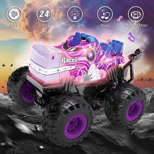 Coche de Control Remoto Todoterreno Eléctrico 2.4G 1/20, Camioneta <span class=keywords><strong>Monstruo</strong></span> con Música, Acrobacias y Movimiento, en Rosa y Azul para Niñas - Product Image 3