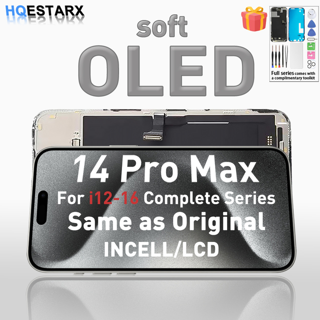 HQESTARX for 14 Pro Max 6.7-OLED Display 80Hz 3D Touch Digitizer Assembly (Models A3084/A3295/A3296/A3297) Lens Cap