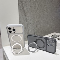 Coque de téléphone magnétique Color Block avec support anneau, découpes précises pour l'appareil photo, protection intégrale, accessoire de gros