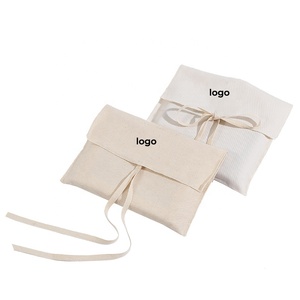 Fabrika özel Logo baskılı lüks organik toz torbası pamuk zarf toz torbası çanta ambalaj için - Product Image 4