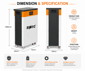 Sistema de Almacenamiento de Energía Doméstico SOEC de 15 kWh, Batería de Litio Solar de 48 V y 314 Ah con Más de 6000 Ciclos y BMS Integrado - Product Image 3