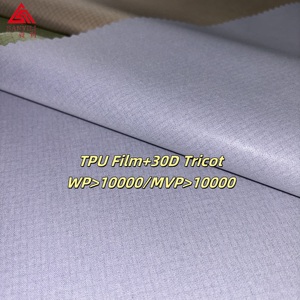 300t Ripstop cation pongee vải 100% polyester 3-Lớp composited TPU phim + nổi sợi ngoại quan không thấm nước may mặc - Product Image 2