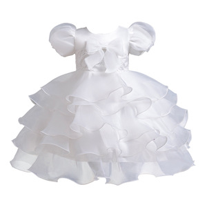 Vestido de niña con lazo y mangas abullonadas, vestido de princesa para desfiles de moda, Halloween, niña de las flores, vestido de fiesta de novia 8622 - Product Image 5