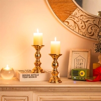Support de bougie doré pour centre de table de mariage, petit support pour cheminée, manteau de cheminée, ensemble de décoration de table