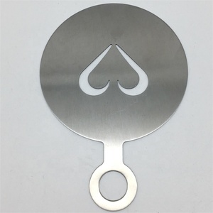 Fancy Kim Loại Thép Không Gỉ Mocha Latte Cappuccino Tùy Chỉnh OEM Lettering Cà Phê Vẽ Stencil Set - Product Image 2