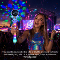 Baguette lumineuse rotative 9 LED Spaceman UFO, jouet boule cosmique lumineuse, idéal pour les anniversaires d'enfants, les concerts, les fêtes, l'été, vente en gros, OEM