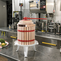 Industriële automatische fruitpersmachine van de fabrikant, met efficiënte motor, slakken- en sapseparatie, houten uitvoering, eenvoudig te bedienen.