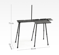 Nouvelle conception de table de cuisson BBQ portable en aluminium, détachable, réglable, moderne et pliable pour l'extérieur