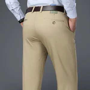 Street Style Fashion Casual gris pantalones de gran tamaño para hombre Custom Twill Cotton Office Business Chino Pantalones para hombres