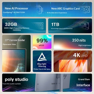 HP <span class=keywords><strong>Studio</strong></span> X 27 4K 2025, Pantalla Grande de Alta Definición, Nuevo Ordenador Todo en Uno Comercial con Intel Ultra5-125H, SSD, DDR5, <span class=keywords><strong>Windows</strong></span> 11 - Product Image 2