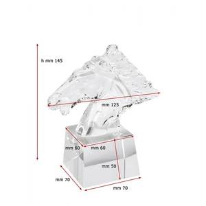 Cabeza de Caballo de Acrílico Transparente de 70x70x50 mm con Base, Impresión UV, para Ferias Comerciales y Bienvenida de Invitados - Product Image 2