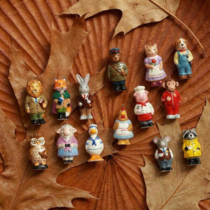 จี้ไทเทเนียมรูปการ์ตูนสัตว์น้อย เชฟหมู สิงโตครู หมีน้อย ตำรวจ สำหรับทำสร้อยคอ DIY - Product Image 3