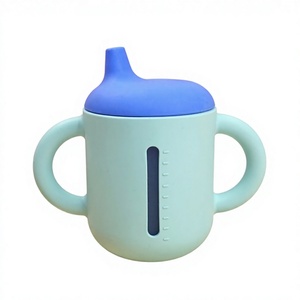 Gobelet à bec pour bébé en silicone avec paille, personnalisable, pour tout-petits et enfants, avec logo personnalisé, écologique, vente en gros - Product Image 1