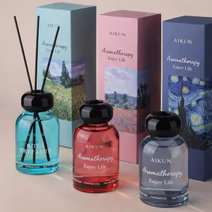 Difusor de Aromas Aikun Personalizado de 200 ml, Frasco de Vidrio Azul de Lujo con Etiqueta Privada, Fragancia Duradera con Varillas de Ratán, Decoración para el Hogar - Product Image 2