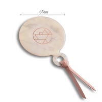 Miroir cosmétique portable personnalisé en cuir PU décoratif, marbre, acier inoxydable rose