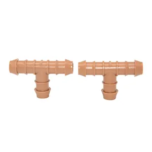 Drip Irrigation POM Brown Barbed Fitting for 1/2" Garden Agricultural Irrigation System Pipe Quick Coupling