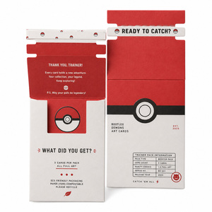 Paquete de Tarjetas de Papel Ecológicas Personalizadas con Diseño de <span class=keywords><strong>Anime</strong></span>, Impresión de Logotipo, Tarjetas Coleccionables de Pokémon, Sobre para Tarjetas de Juego - Product Image 1