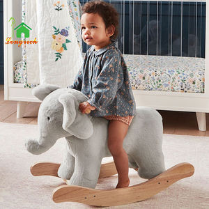 Elefante mecedora de equitación de madera Animal Elefante de equitación mecedora a buen precio para niños Juguete de balancín para niños pequeños - Product Image 4