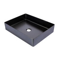 Lavabo de salle de bain moderne de luxe en acier inoxydable à poser sur comptoir