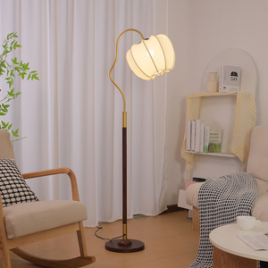 Lámpara de Pie Estilo Japonés con Fuente de Luz LED, Base de Madera, Iluminación Ambiental para Sala de Estar, Dormitorio - Product Image 4
