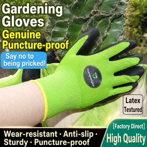 Gants de sécurité verts pour le jardinage, en latex, résistants aux perforations, anti-épines, antidérapants, avec poignets tricotés, pour usage domestique et extérieur - Product Image 2