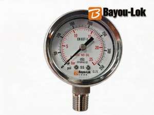 Manomètre à vide Bayou Lok SUS316, raccordement fileté NPT radial/axial, conception anti-vibration, haute précision - Product Image 1