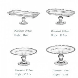 Nordique écologique luxe Transparent <span class=keywords><strong>verre</strong></span> gâteau Dessert fruits plateau dîner assiette plats - Product Image 6