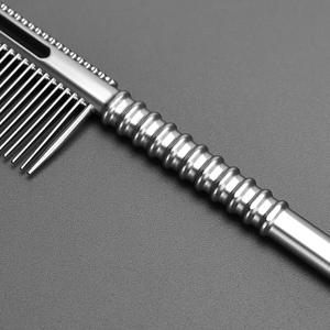 Ensemble de peignes en plastique antistatique résistant à la chaleur avec logo personnalisé électro-plaqué, peigne de coiffure, peigne à queue pointue, peigne de barbier - Product Image 5