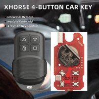 Télécommande de voiture Xhorse 4 boutons XKGHG3EN, télécommande universelle de garage 315/433Mhz, noire, ABS