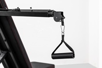Banc de fitness pliable et réglable 4-en-1 pour entraînement complet du corps à domicile, avec système de croisement de câbles pour musculation, incluant positions assise, inclinée et déclinée