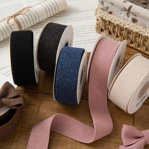 2.5cm <b>Large</b> Roll Solid Color Woven Double Face Eco-friendly Belt Size 25 for DIY <b>Bows</b> Clothing Tops Hats Packaging Accessories - Product Image 2