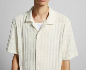 Camisa abotonada Jacquard de punto informal de algodón de alta calidad personalizada para camisa de punto de hombre - Product Image 3