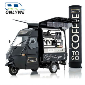 ONLYWE Street Mobile APE Food Truck Acheter Piaggio Ape Espresso Remorque Chariot à café en stock Livraison rapide Vente en gros Meilleur <span class=keywords><strong>prix</strong></span> - Product Image 2