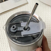 Vente en gros de gobelets isothermes en acier inoxydable à double paroi de 380 ml et 600 ml avec paille et couvercle, personnalisables avec logo, bouteille d'eau, tasse à café