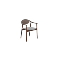 Chaise de salle à manger à cadre en bois au design nordique moderne et contemporain dossier et bras en plastique grain de bois fauteuil de dîner