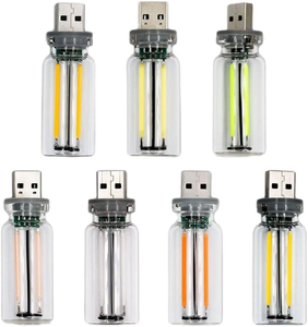 Lampe de nuit USB créative, base en céramique, bouteille en verre, lampe tactile avec lumière chaude pour la décoration de la maison, du bureau et de la voiture - Product Image 5