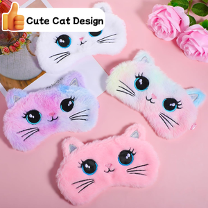 Inicio Uso de viaje Arco Iris Faux Fur Eye Shade Girls Acepta tamaño personalizado Colorido Suave Felpa Girls Sleep Mask - Product Image 3