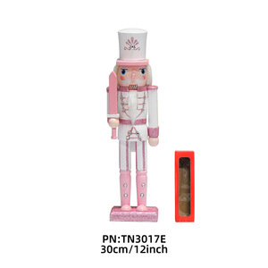 <span class=keywords><strong>Soldatino</strong></span> Schiaccianoci Rosa 30cm, Bambola in <span class=keywords><strong>Legno</strong></span> con Glitter, Regalo Natalizio Moderno, Decorazione da Tavolo per le Festività - Product Image 4